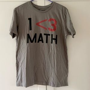 GAP + treadless Gray I Love (heart) Math Tee, sz S
